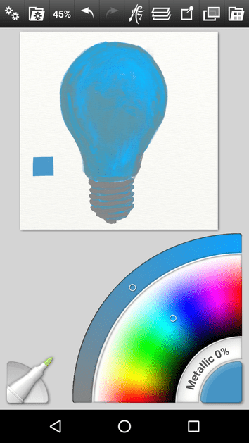 Lightbulb painted with only Saturation as variable