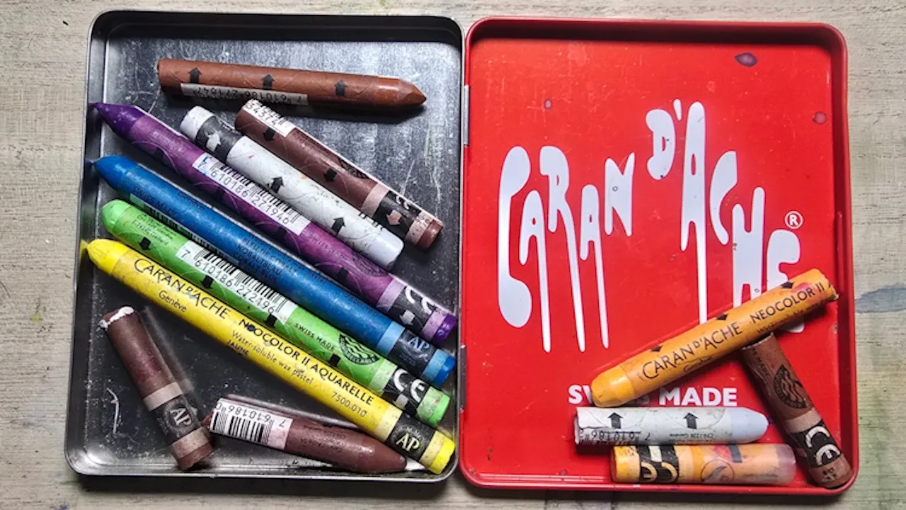 Broken Neocolors in a Caran D'Ache Tin